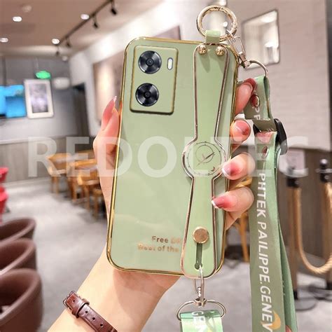 Jual Case Oppo A57 A77s Tali Slempang Soft Case Plating Glossy Strap