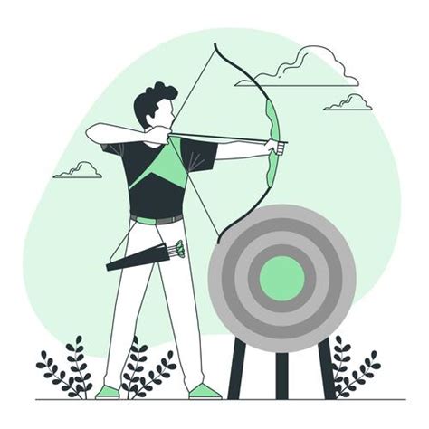 Archery cartoon illustration vector free download