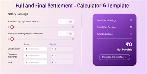 Full And Final Settlement With The Calculator Formula And