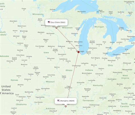 Flights From Memphis To Eau Claire Mem To Eau Flight Routes