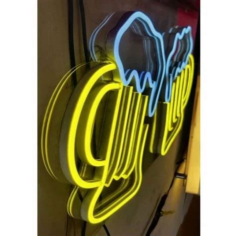 Acrylic Rectangle Neon LED Sign Board, For Advertising at Rs 500/sq ft ...