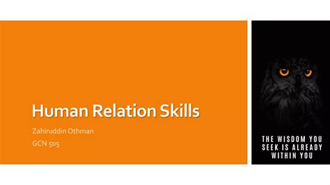 Human Relation Skills Ppt