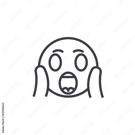 Face Screaming Emoji concept line editable vector concept icon. Face ...