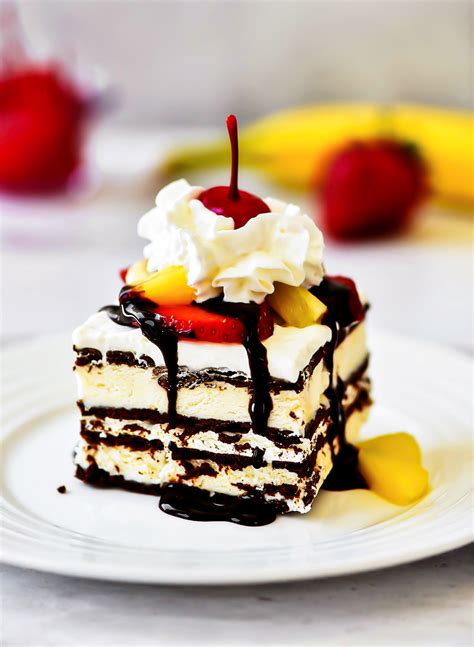 Banana Split Ice Cream Sandwich Cake