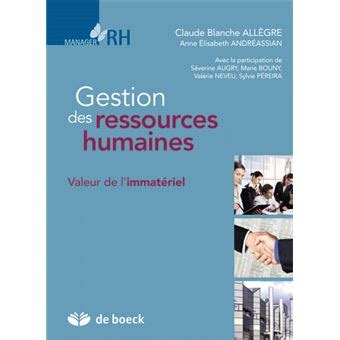 Gestion des ressources humaines Valeur de l immatériel broché