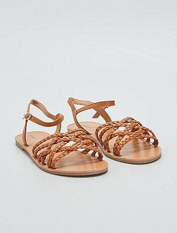 Sandalias Planas Con Tiras Trenzadas MARRON Kiabi 17 60