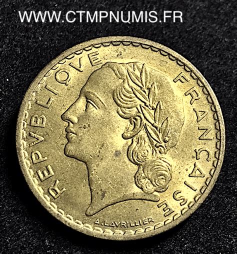 5 FRANCS LAVRILLIER BRONZE ALUMINIUM 1939 SUP CTMP NUMIS Achat