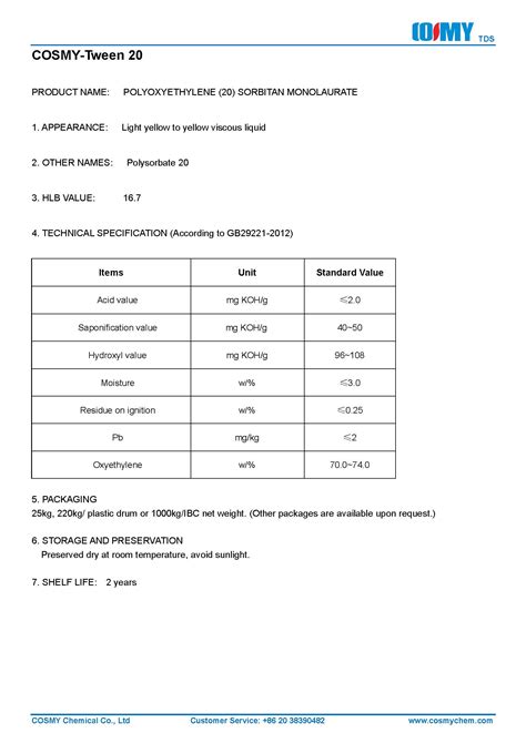 Polyoxyethylene 20 Sorbitan Monolaurate