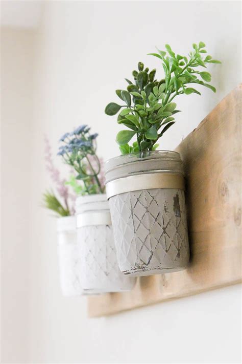 DIY Rustic Farmhouse Mason Jar Planter - making it in the mountains