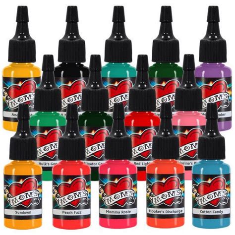 Moms Tattoo Ink Millennium 1 2 Ounce 5oz Bottles 14 Color Portrait Box