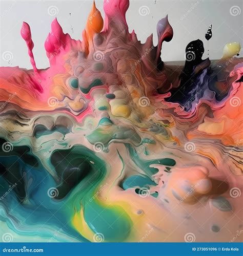 Ilustraciones Ai Generativas Arte Fluido Mezclando Colores Que Explotan