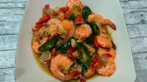 Resep Mudah Tumis Udang Cabe Ijo Saus Tiram Endull Youtube