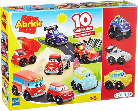 Jouets Ecoiffier 3269 Coffret 10 véhicules Fast Cars Abrick Jeu