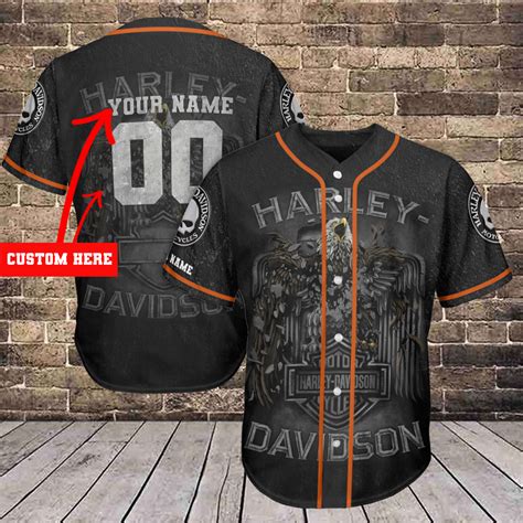 Harley Davidson Custom Baseball Jersey Vd Classicbike Shop