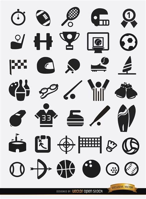 37 Flat Sport Icons Pack Vector Download