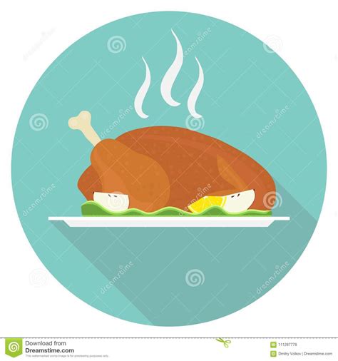 Baked Chicken. Vector Drawing | CartoonDealer.com #50891484