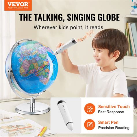 VEVOR Talking World Globe, 9 in/228.6 mm, Interactive Globe for Kids