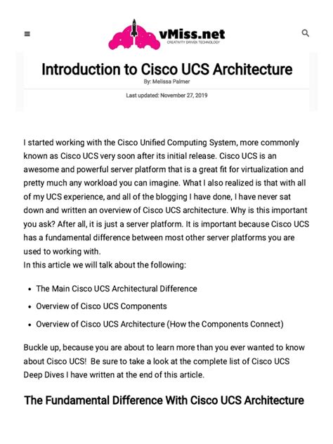 Introduction To Cisco UCS Architecture | PDF | Computer Architecture | Computing