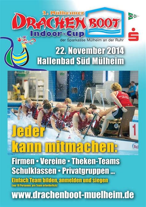 Jetzt anmelden zum 2 Mülheimer Drachenboot Indoor Cup der Sparkasse