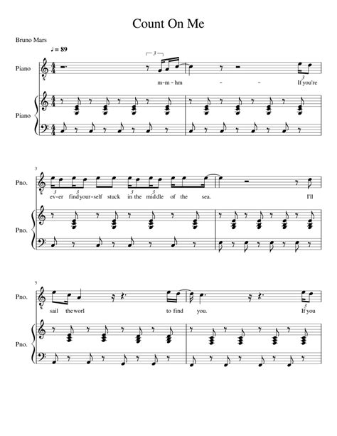 Count On Me Sheet Music For Piano Download Free In Pdf Or Midi