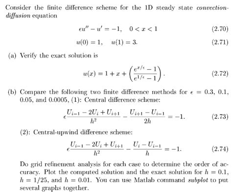 Consider The Finite Difference Scheme For The D Chegg