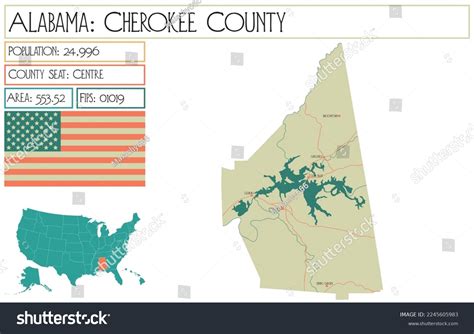 Large Detailed Map Cherokee County Alabama Stock Vector (Royalty Free ...