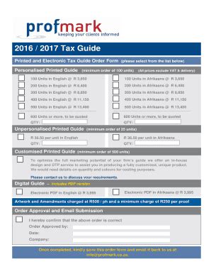 Fillable Online Profmark Co 2016 2017 Tax Guide Fax Email Print