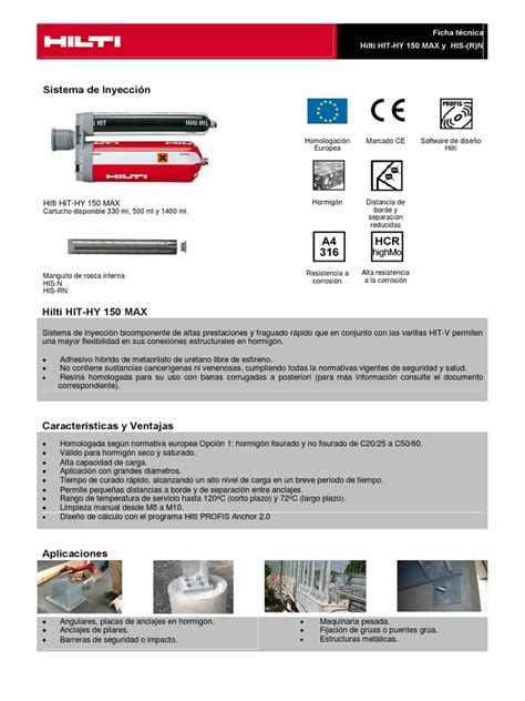 Hit Hy 150 Max para His | PDF | Tornillo | Perforar