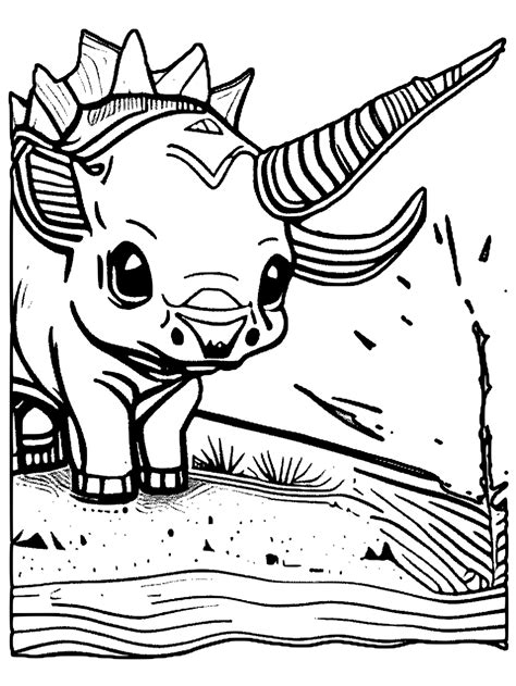 Desenho Para Colorir Triceratops · Creative Fabrica