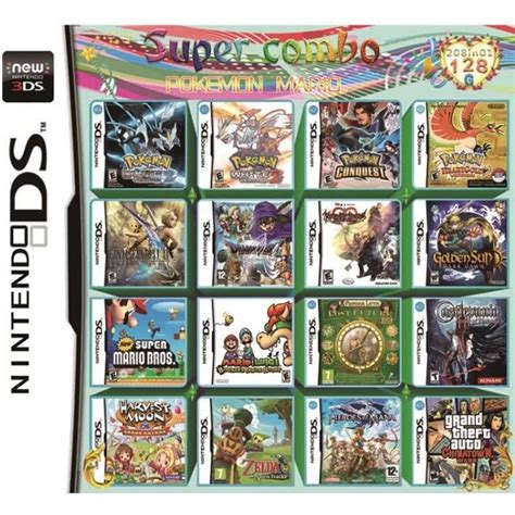 208 En 1 Pour Les Cartes De Jeu Vidéo Nintendo Ds 3ds 2ds Compilation