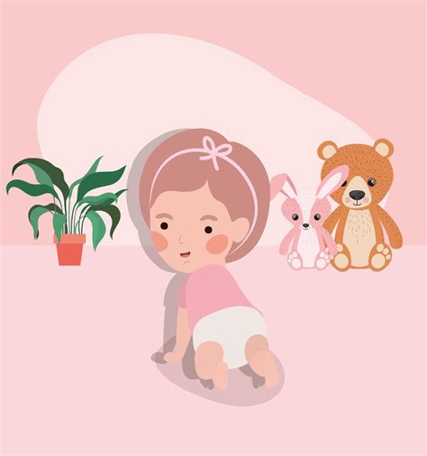 little baby girl crawling character 2074670 Vector Art at Vecteezy