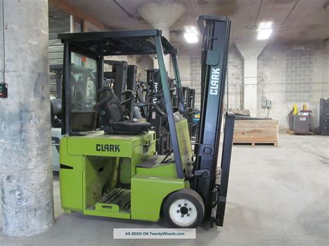 Clark Tmg20 4 000 Three Wheel Electric Forklift Triple Mast Sideshift