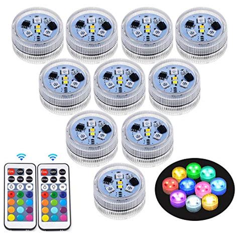 Lot de 10 mini lumières LED submersibles étanches avec télécommande