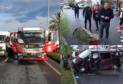 Depremzedelere yardıma giden itfaiye aracı kaza yaptı 1 ölü 3 yaralı