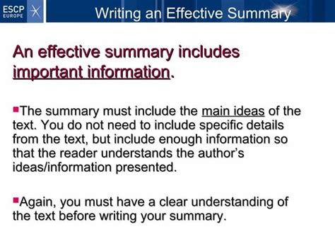 Writing An Effective Summary by Ellen Gray - Issuu