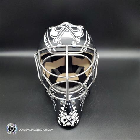 Petr Mrazek Goalie Mask Unsigned 2022 Native American Art Chicago – Goalie Mask Collector