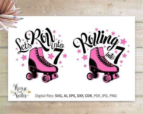 Digital Roller Skating Svg Roller Girl Svg Rolling Into 8 Svg Retro