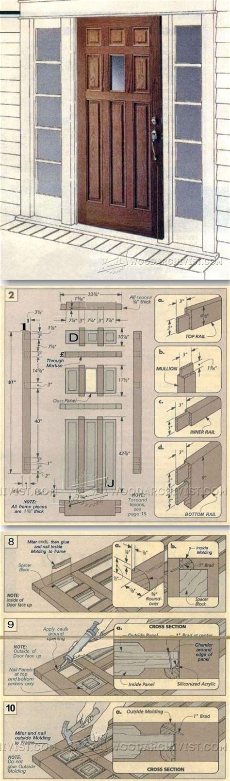 The Plans For An Entry Door Are Shown