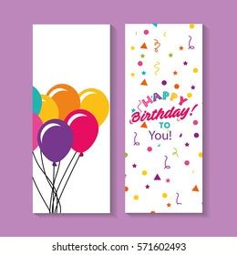 Happy Birthday Celebration Card Balloons Vector Stock Vector Royalty