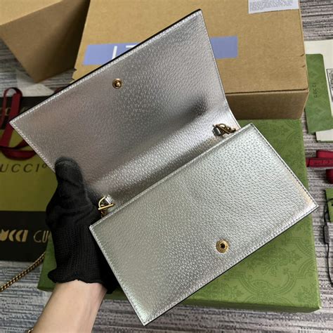 Gucci Diana Mini Bag With Bamboo Silver Leather Aaa Bag