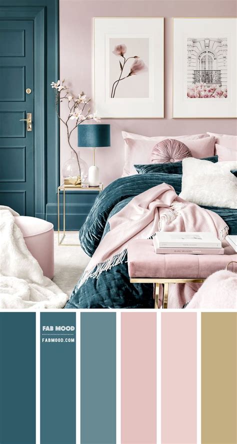 20 Best Bedroom Colour Combination Ideas : Blue Teal and Blush Bedroom in 2024 | Bedroom color ...