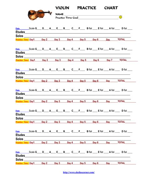 Violin Practice Chart Download Printable Pdf Templateroller