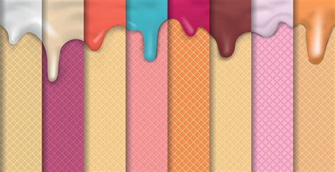 Set 8 pcs. texture background of ice cream of different flavors and colors - Vector 15296400 ...