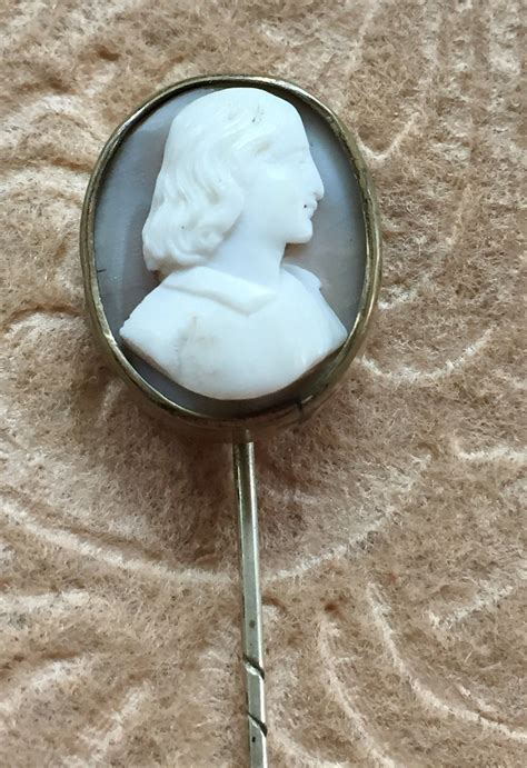 Victorian Cameo Carved Shell Stick Pin Etsy