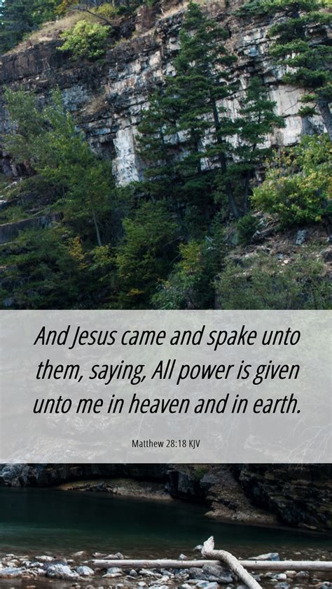 Matthew 2818 Kjv Mobile Phone Wallpaper And Jesus Came And Spake