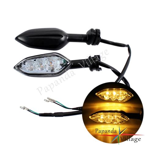 Motorbike Black Led Turn Signal Flasher Indicator Light Blinker Lamp