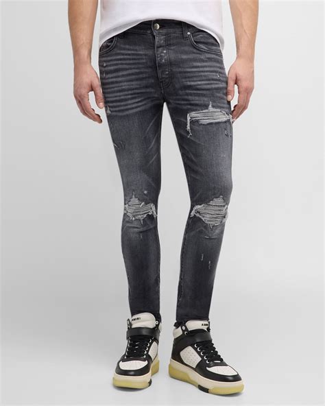 Amiri Mens Mx1 Crystal Skinny Jeans Neiman Marcus