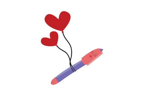 Valentine Kawaii Ballpoint Vector Gráfico Por Soe Image · Creative Fabrica