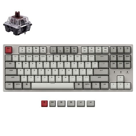 Keychron C Wired Retro Tkl Hot Swappable Mechanical Keyboard Brown Switch Kbkcc M Zbrown