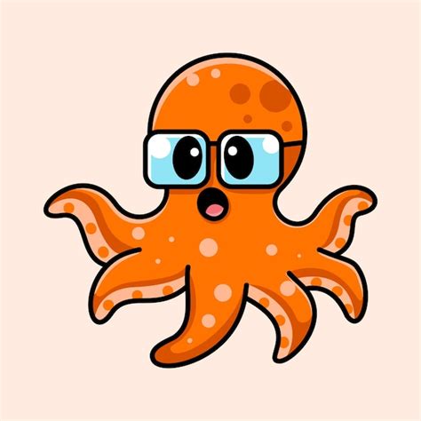 Pulpo Lindo Adecuado Para Icono Logotipo Mascota Y Pegatina Vector